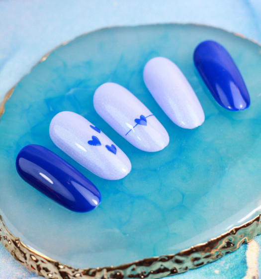 NIC Nailart Sticker Hearts - Blauw