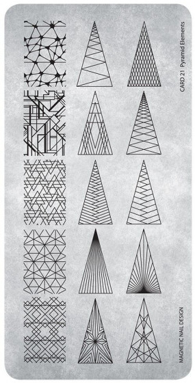 Magnetic Stamping Plate 21 - Pyramid Elements
