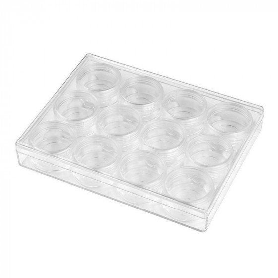 Magnetic Box with 12 jars for Nailart 