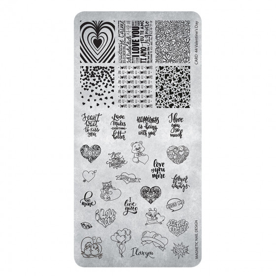 Magnetic Stamping Plate 44 - Valentine's Day