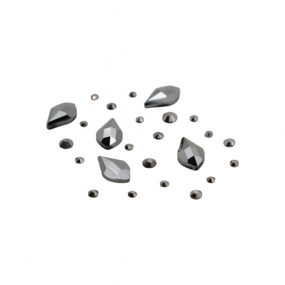 Magnetic Rhinestone Mix Teardrop - Black 20 pcs