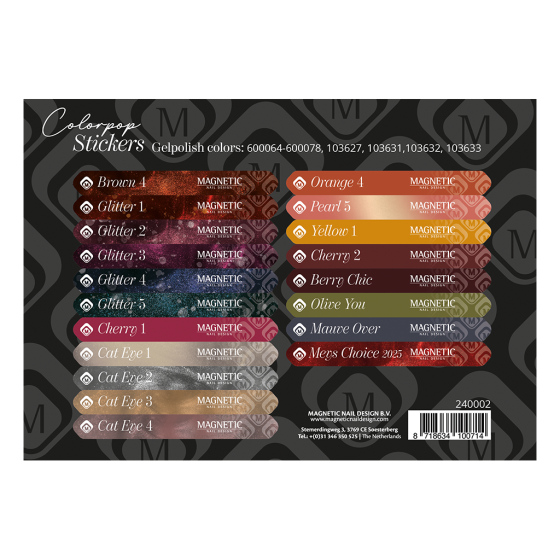 Colorpop Stickervel 600064 - 600078, 103628, 103631,103633
