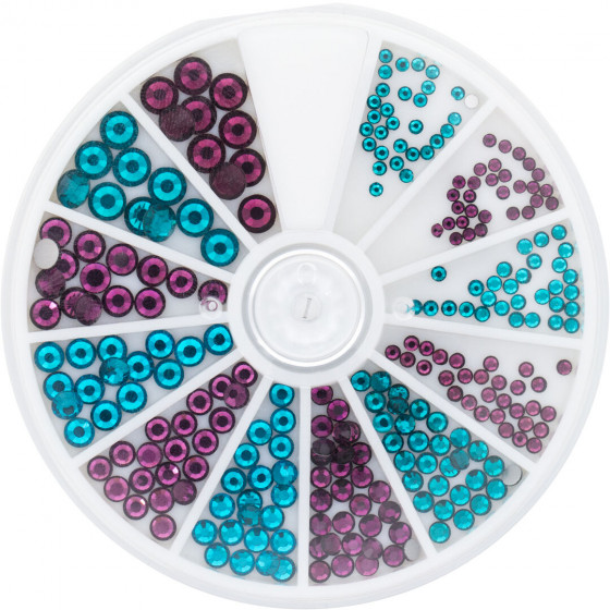 Magnetic Strass Wheel Turquoise&Purple 270 pcs 