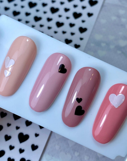 NIC Nailart Sticker Hearts - Zwart