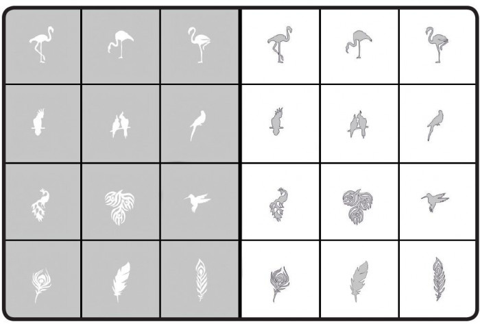 Magnetic Airnails Stencil - Exotic Birds