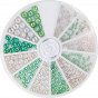 Magnetic Strass Wheel Frosted Rhinestones White&Green 270 pcs 
