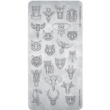 Magnetic Stamping Plate 20 - Geometric Animals