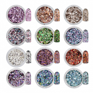 Magnetic Mixes Metal Flakes - 12 colours