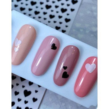 NIC Nailart Sticker Hearts - Wit