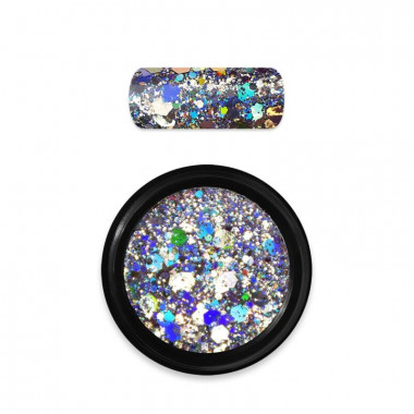 Moyra Rainbow Holo Glitter Mix Silver 01