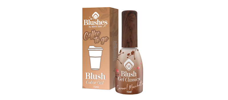 Verpakking en flesje van Magnetic Blush Gel Classics in de kleur Coffee to Go
